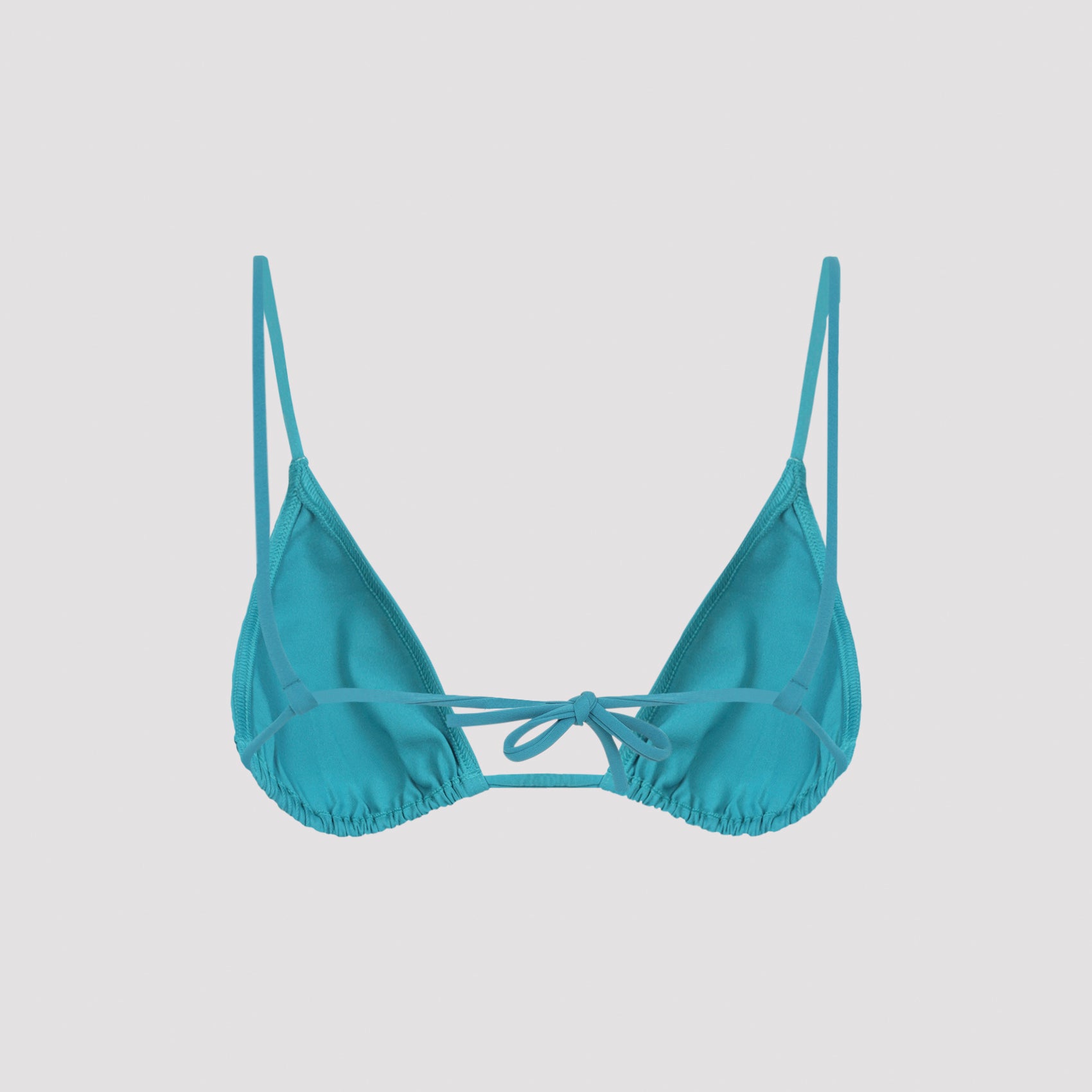 Mouna Soft Blue Bikini Top with Triangle Cups and Adjustable Straps