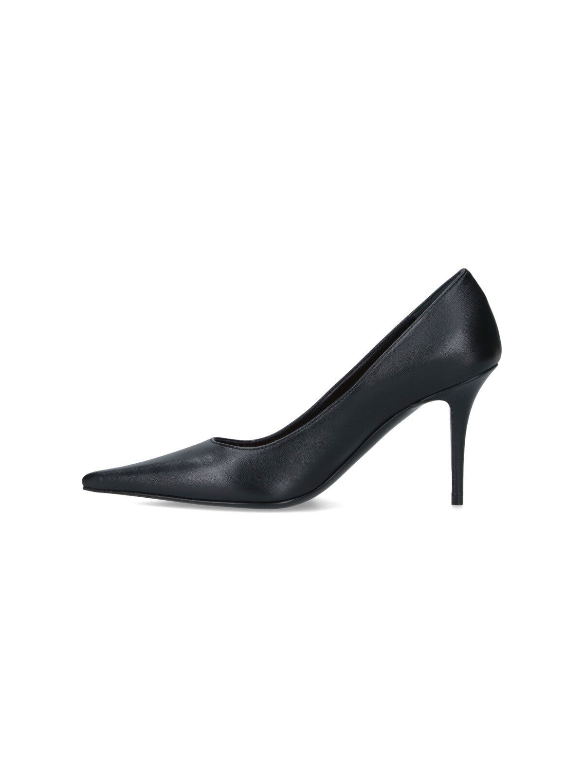 "Barbara" Pumps In Black Lambskin, Pointed Toe