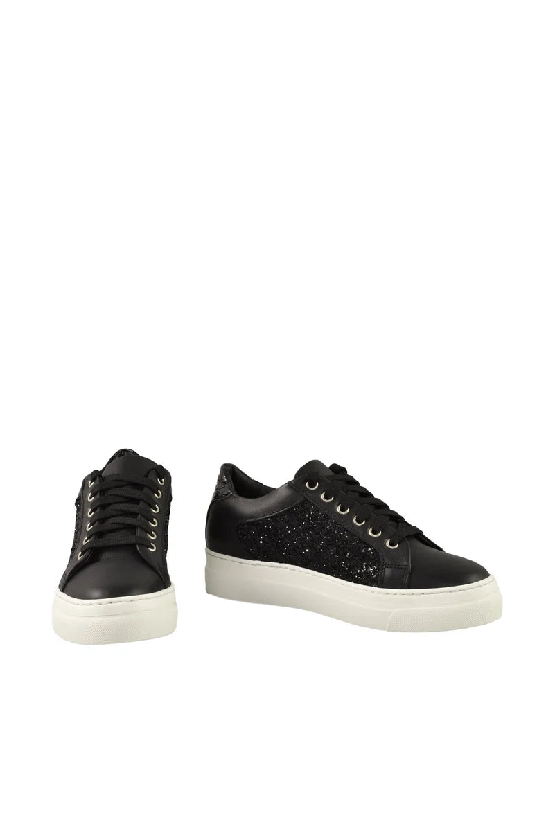 Leather/Polyurethane Sneakers - Black