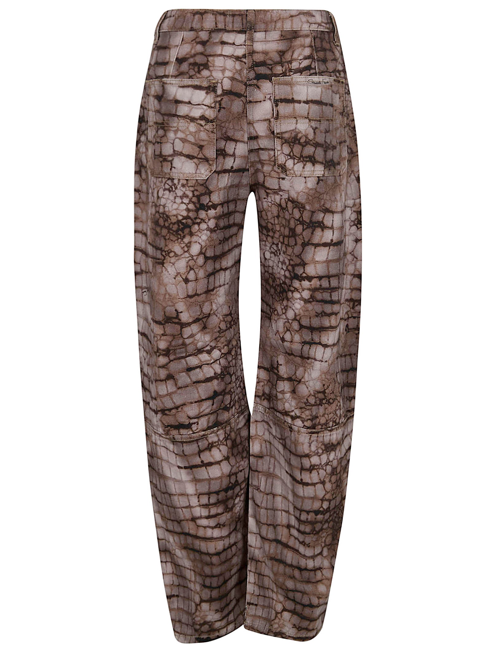 Alligator Print Oversized Drill Trousers