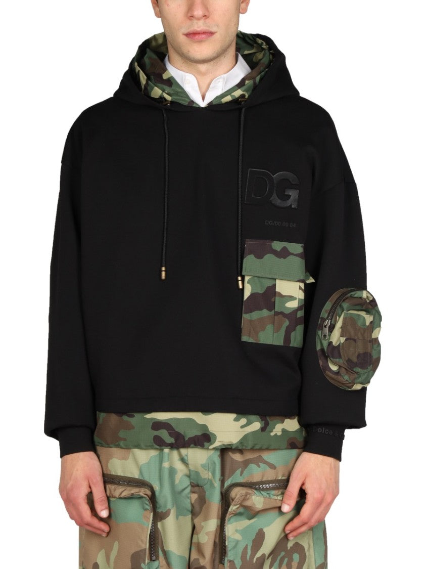 Sweatshirt With Camo Accents