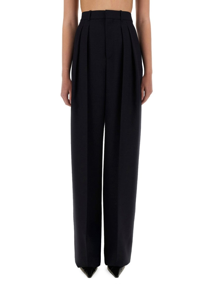 Wide-Leg Pants In Grain De Poudre
