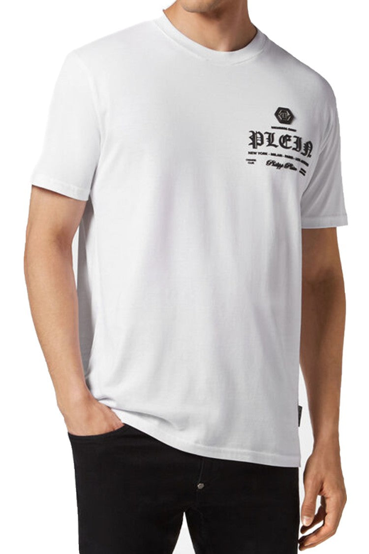White Cotton T-Shirt With Modern Design And Distinctive Logo Print