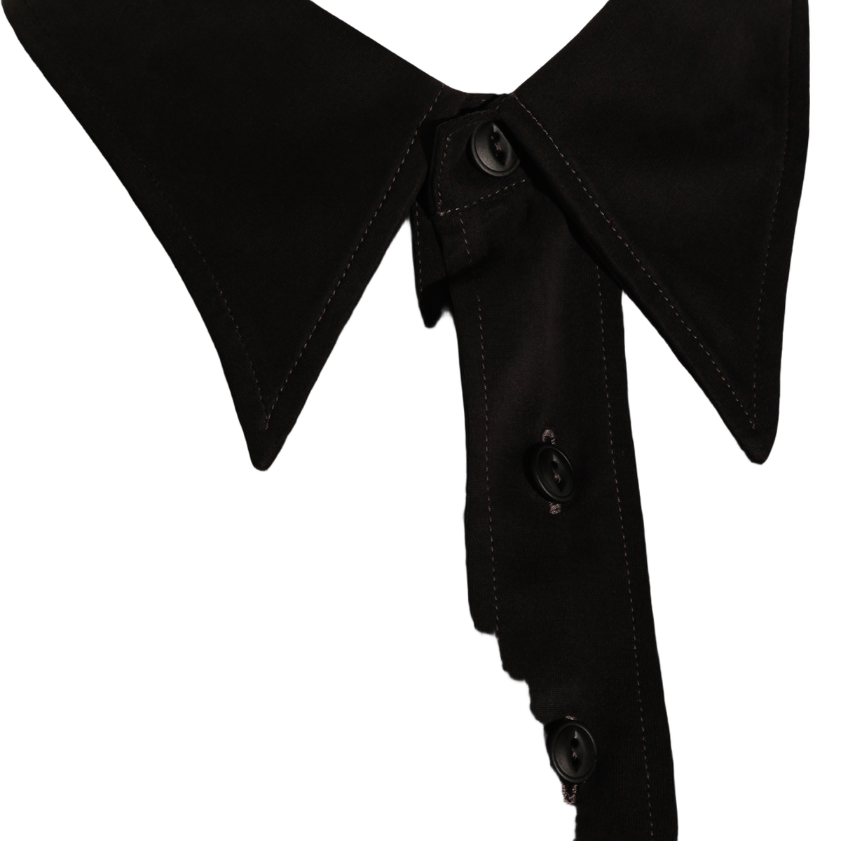Black Short-Sleeve Polo Shirt with Pointed Collar