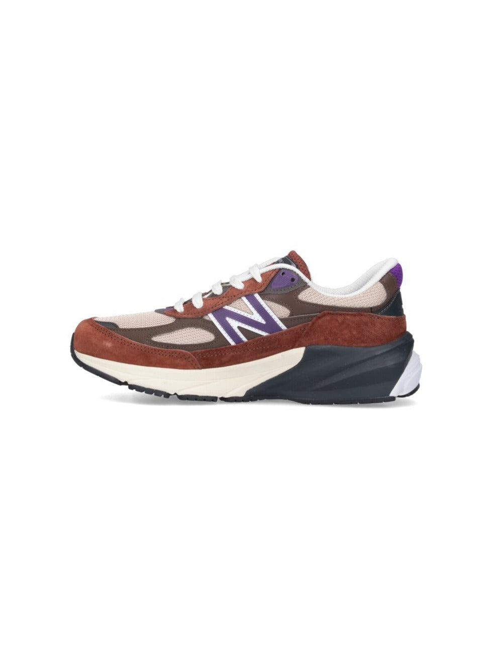 Round Toe Sneakers With Suede And Mesh Accents