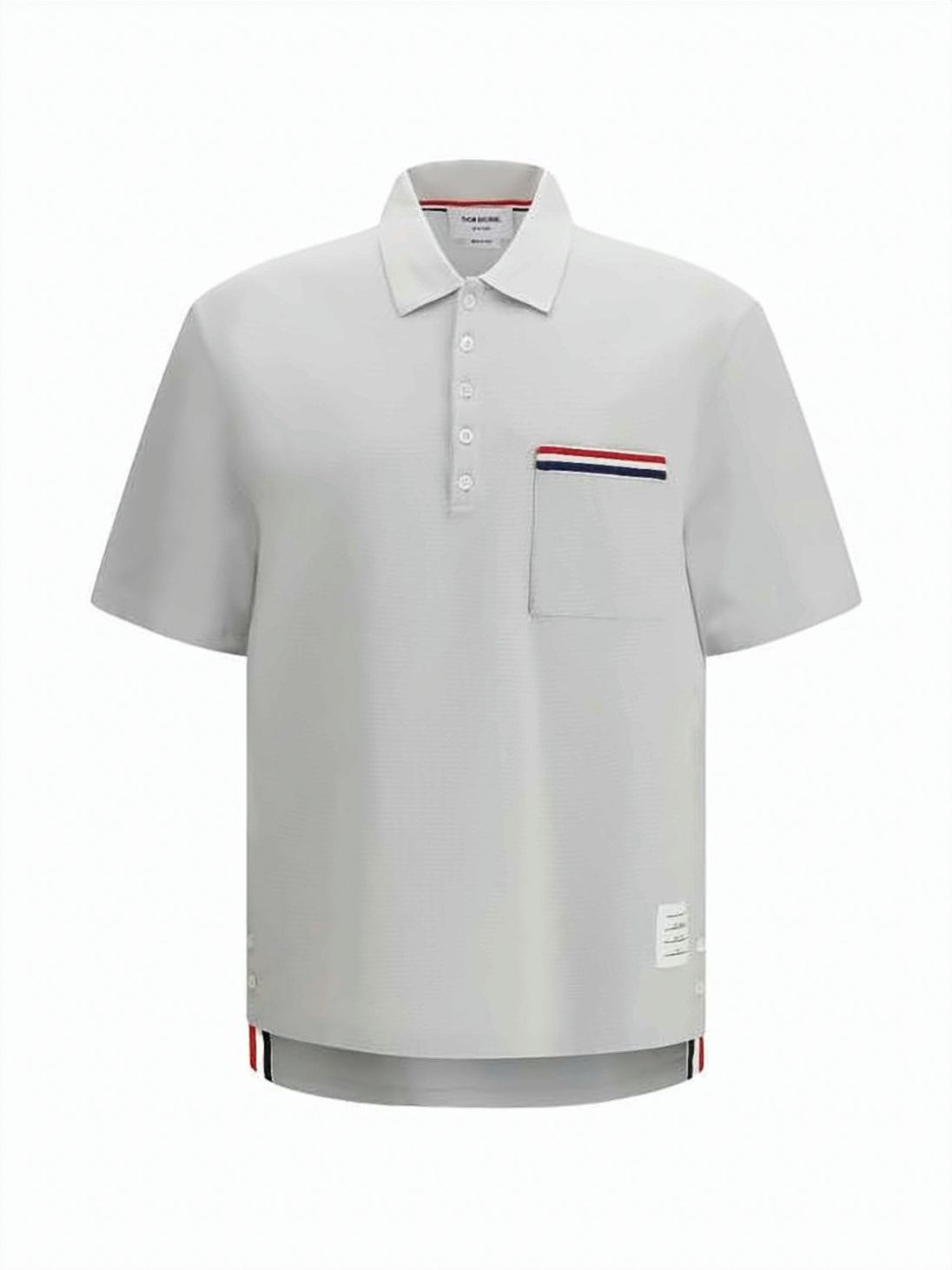 Multicolour Textured Weave Striped Accent Polo
