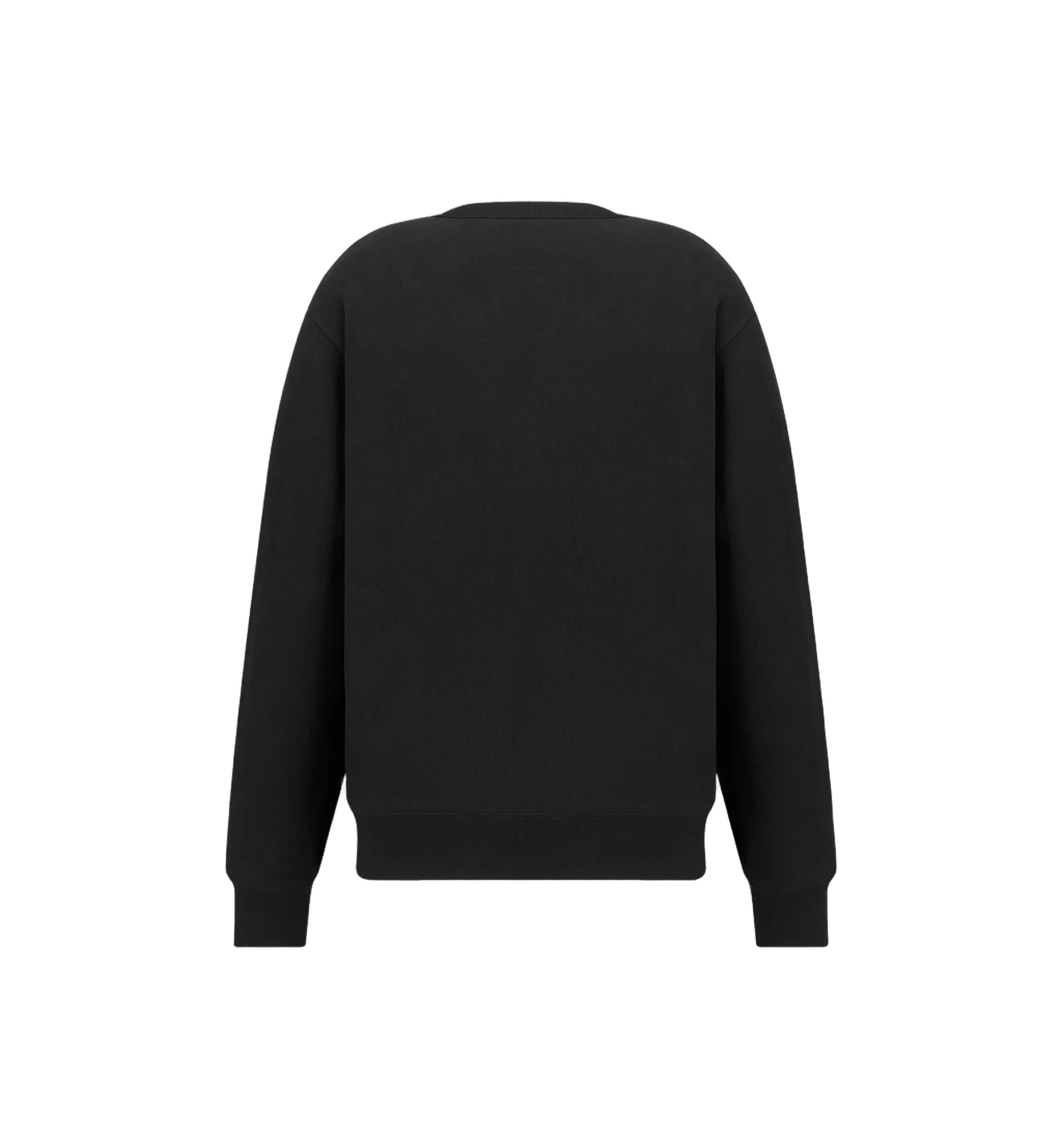 Brushed Cotton Black Sweatshirt with Monogram Print