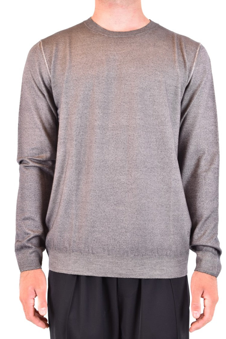 Multicolor Wool Sweater With Classic Crew Neckline
