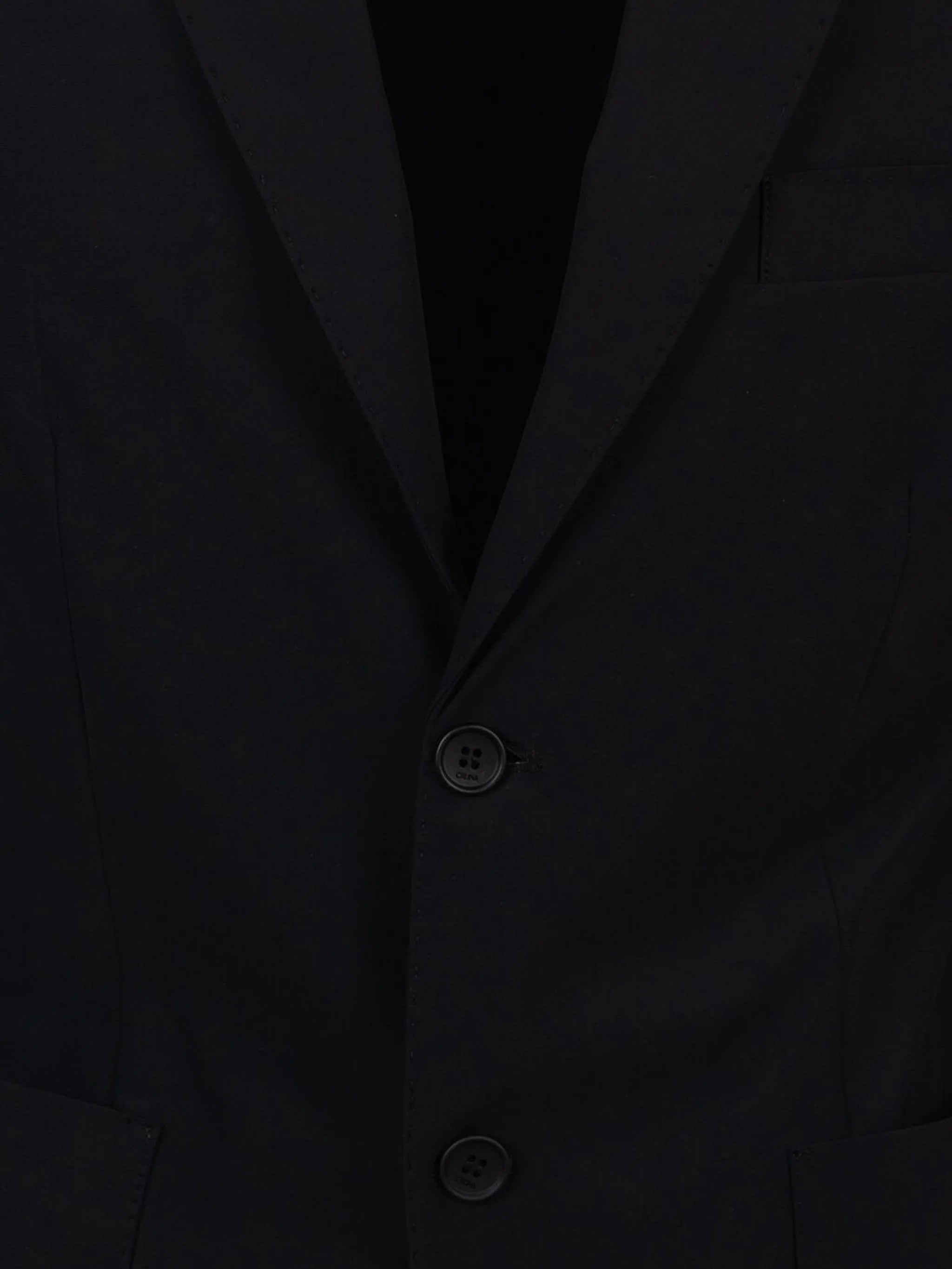 Tailored Black Notch Lapel Two-Button Blazer