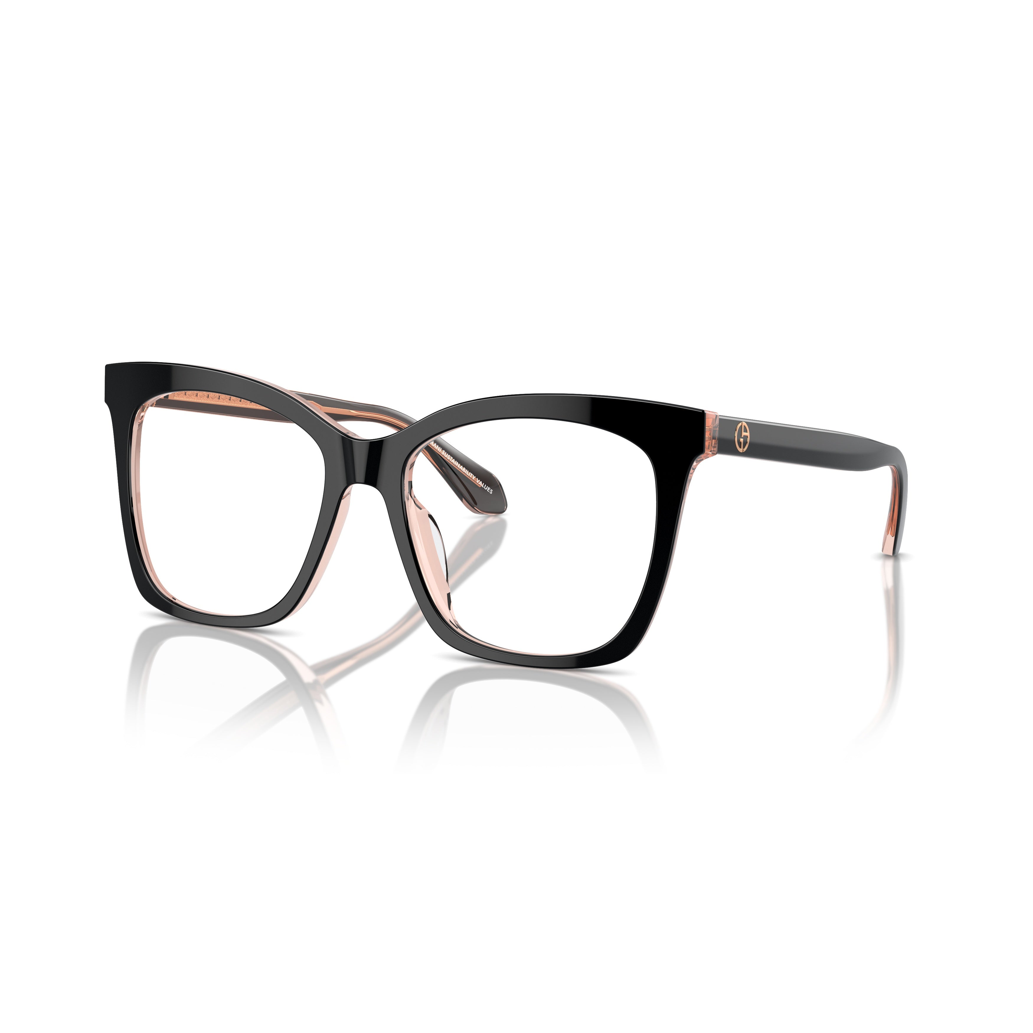 0ar7254u Bold Oversized Square Frame Eyeglasses with Contrasting Inner Arms