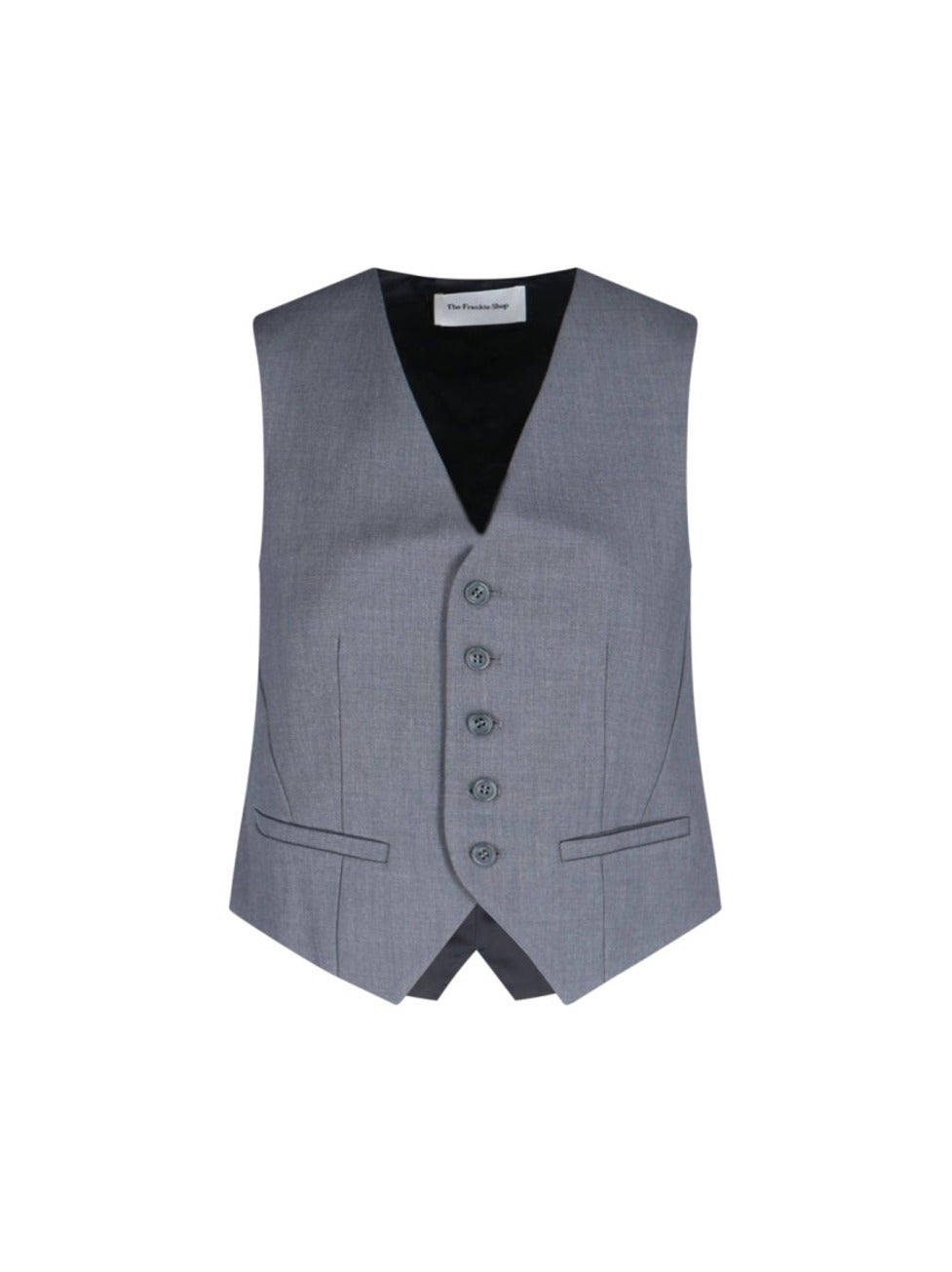 Gilet With Adjustable Back Strap And Asymmetrical Hemline