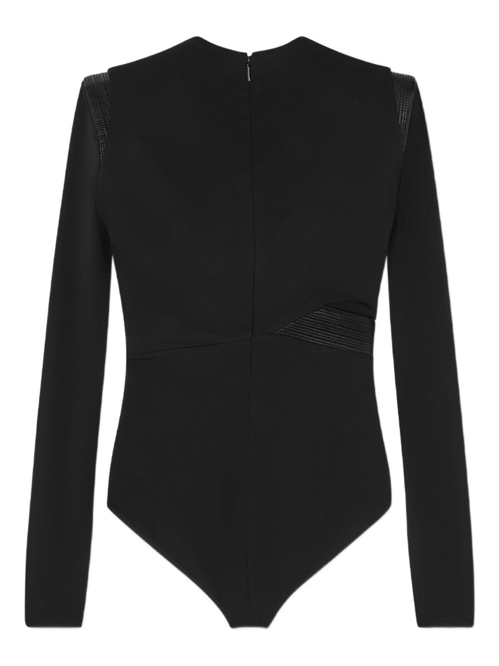 Fitted Bodysuit With Quilted Leather Inserts