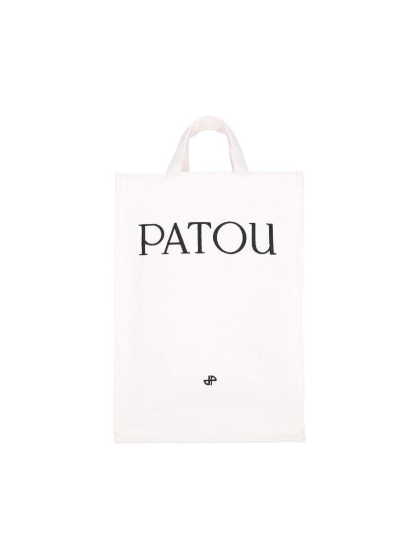 Vertical Logo Tote Bag – White