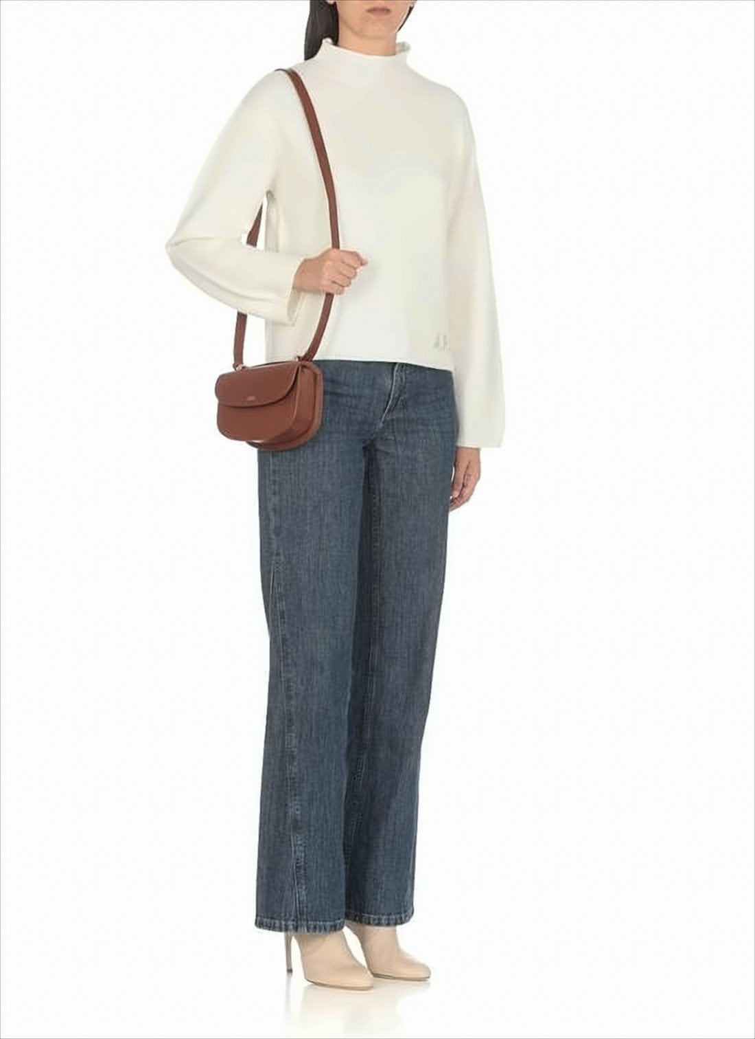 Structured Calf Leather Crossbody Bag