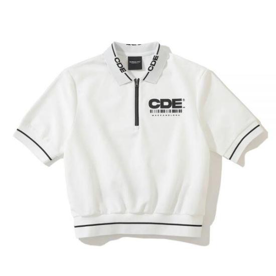 Half-Zip Polo Shirt with Ribbed Collar and Signature Logo