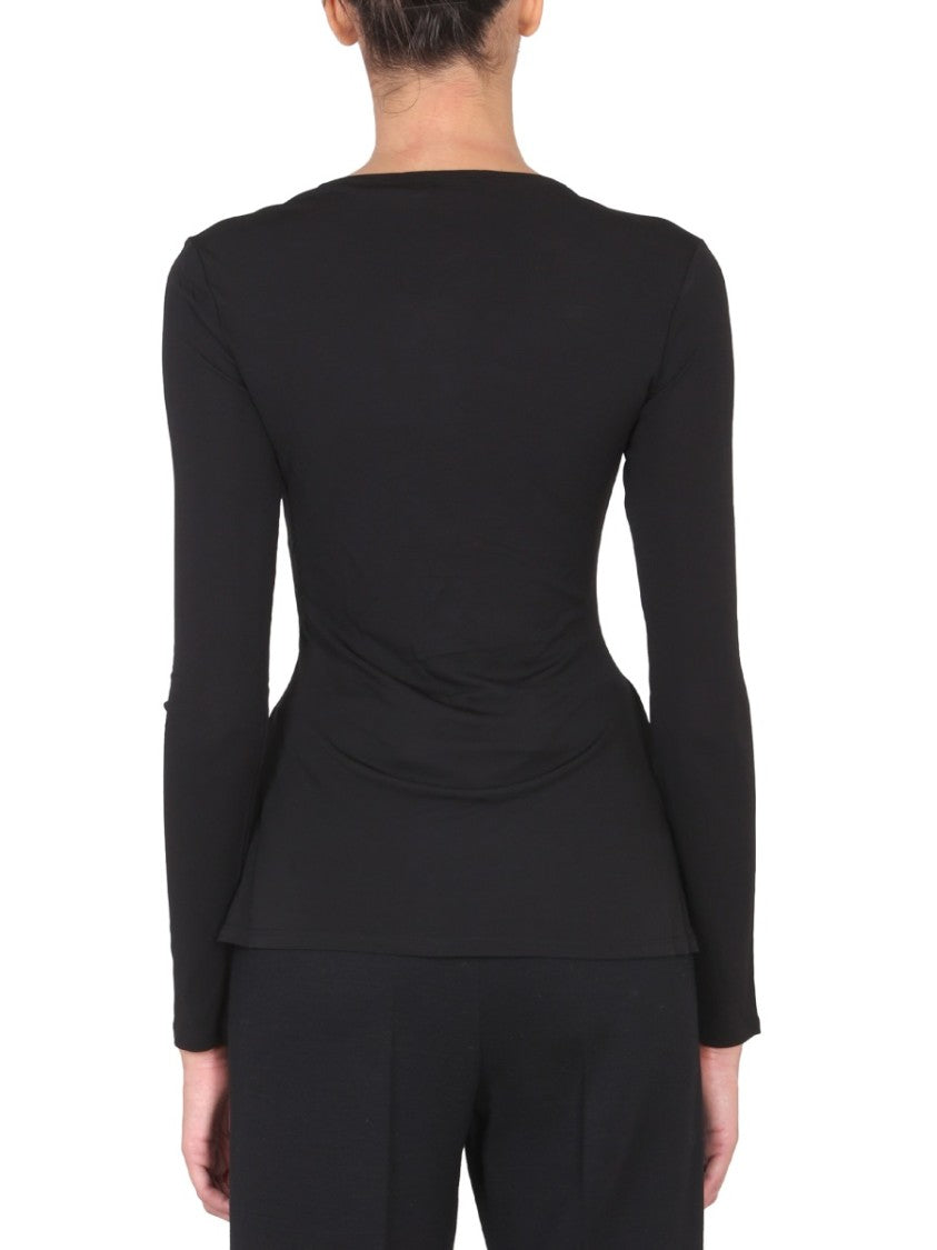 V-Neck Matte Crepe Top
