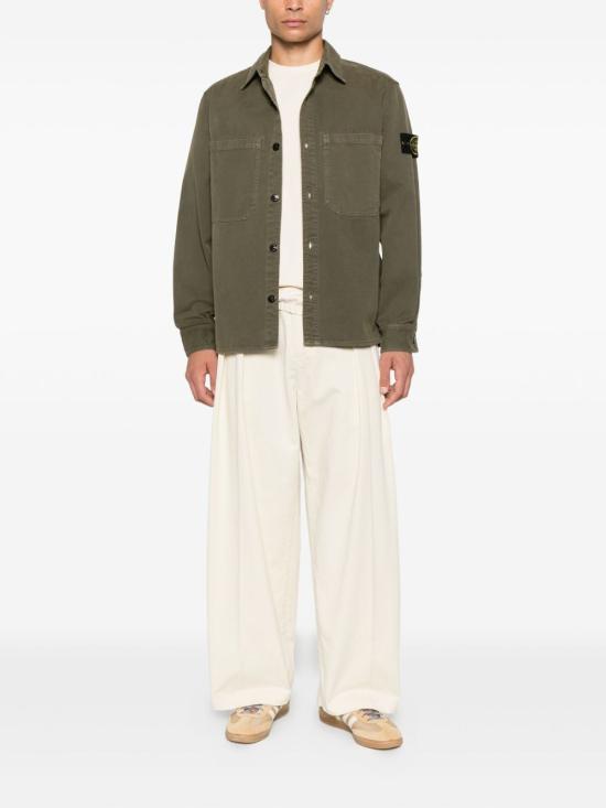Long-Sleeve Casual Shirt with Structured Collar