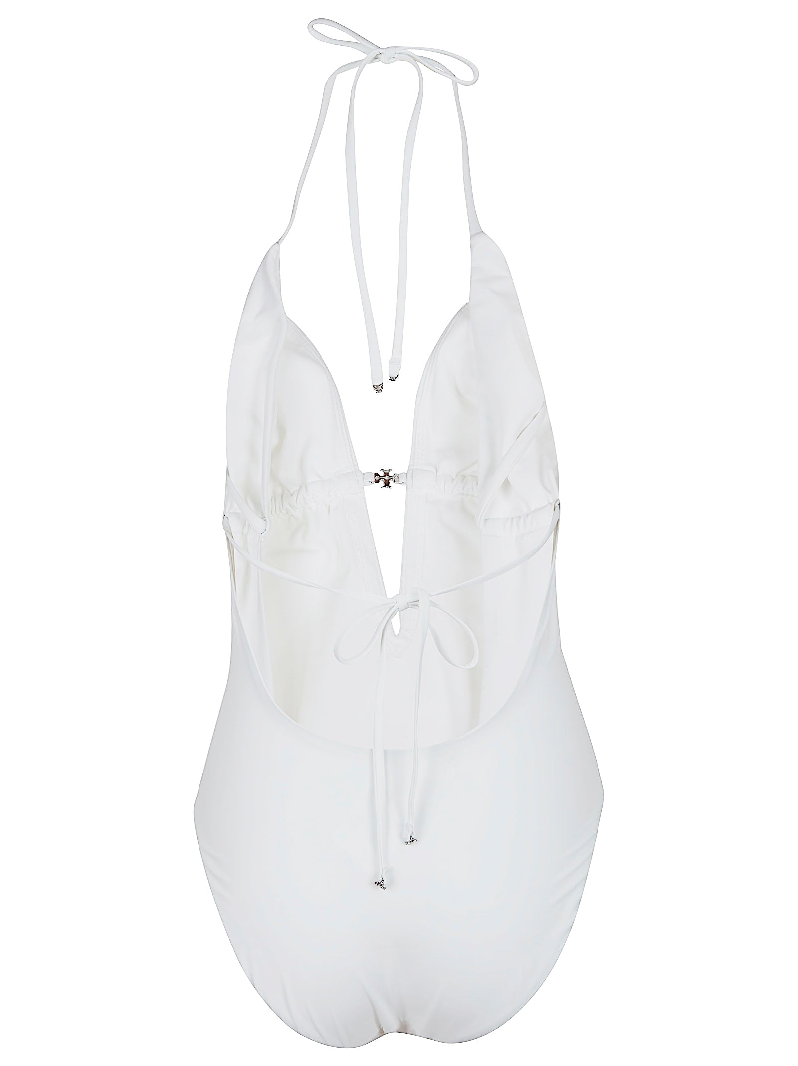 Deep V Neckline Halter One-Piece Swimsuit