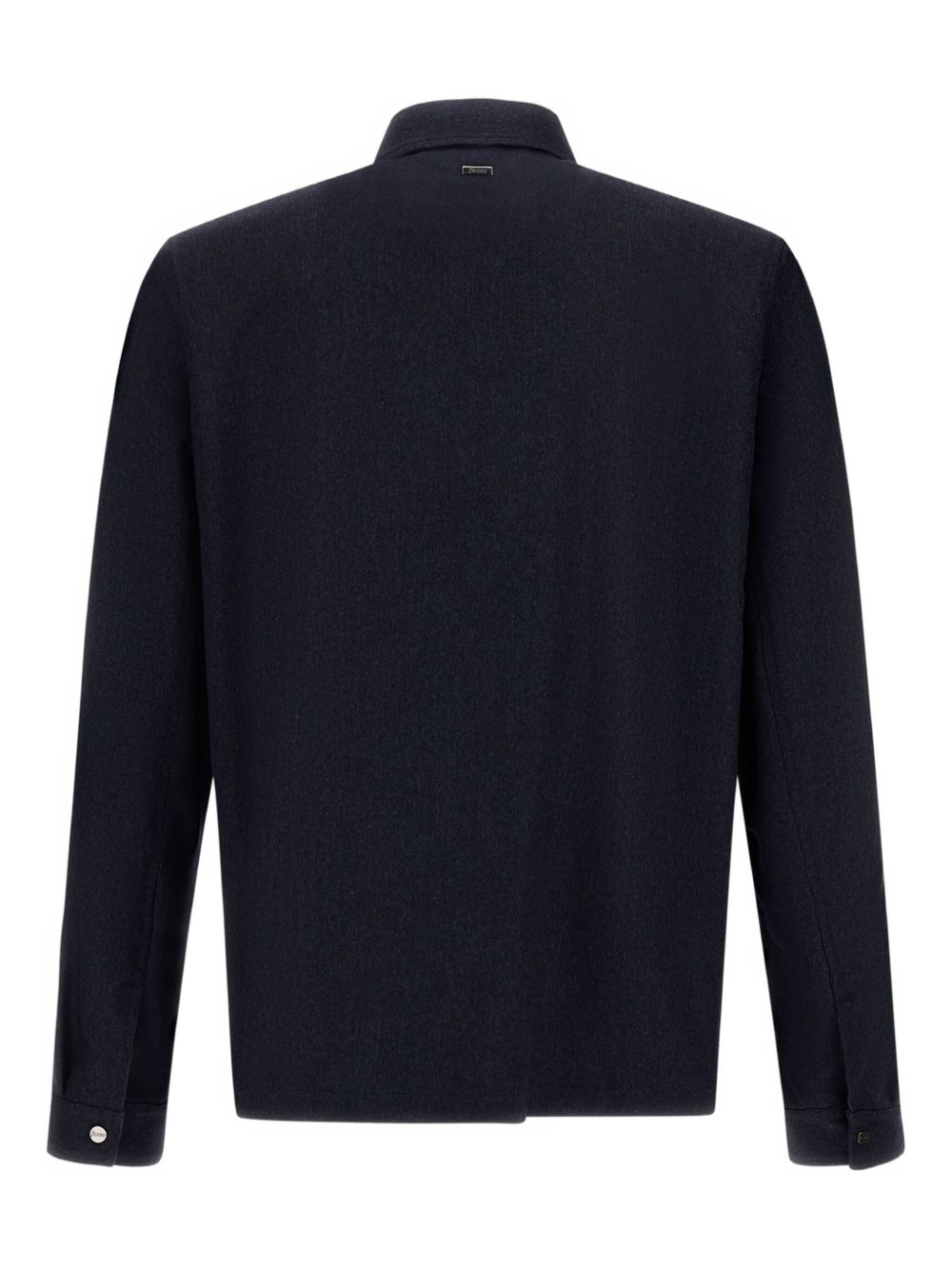 Navy Cashmere-Silk Shirt Jacket