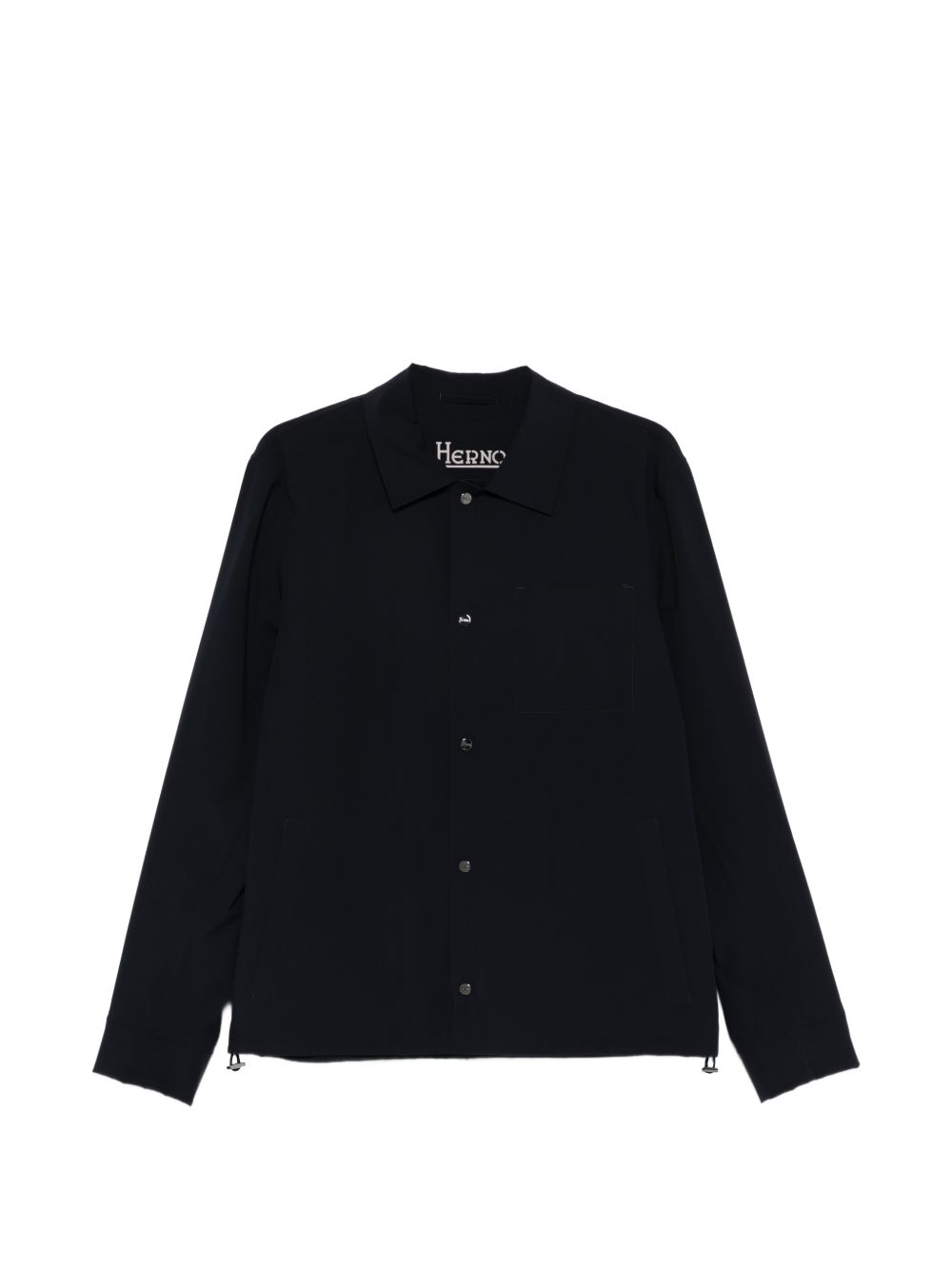 Water-Repellent Blue Jacket With Adjustable Hem