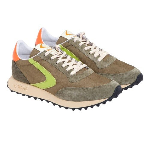 Brown Suede And Technical Fabric Sneakers