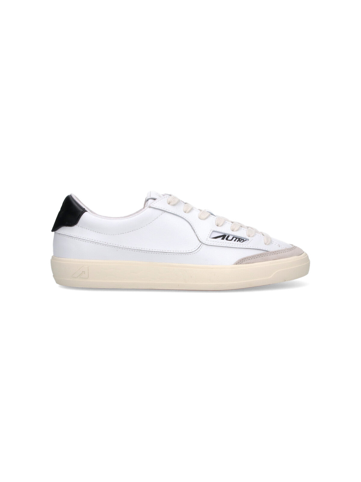 White Windscape Black Tab Leather Sneakers