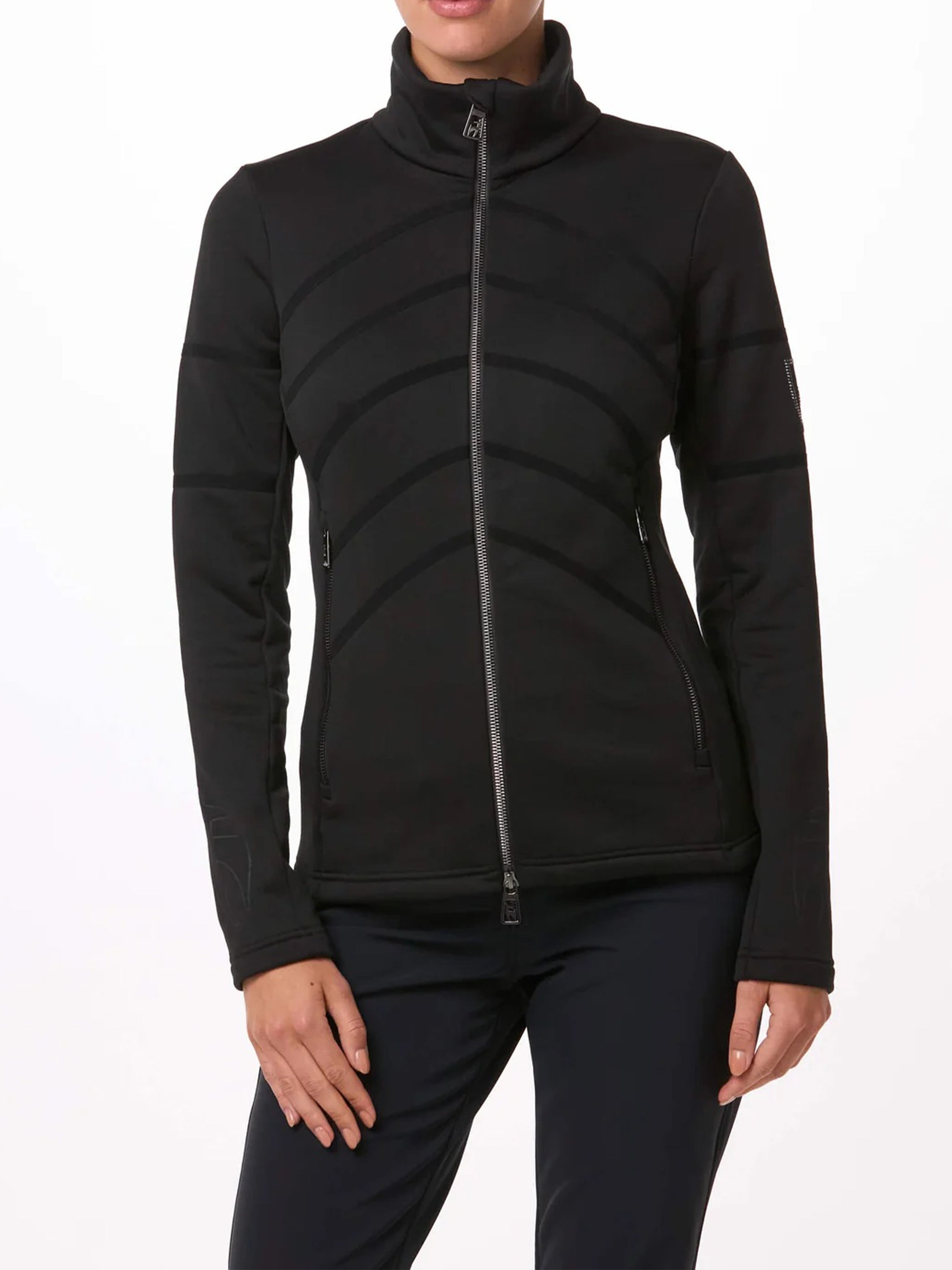 Black Sue Fitted High-Collar Ski Jacket