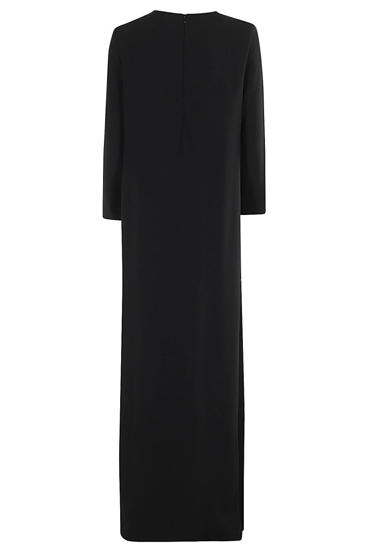Floor-Length Black Jean Dress With Cut-Out Insert And Side Slits