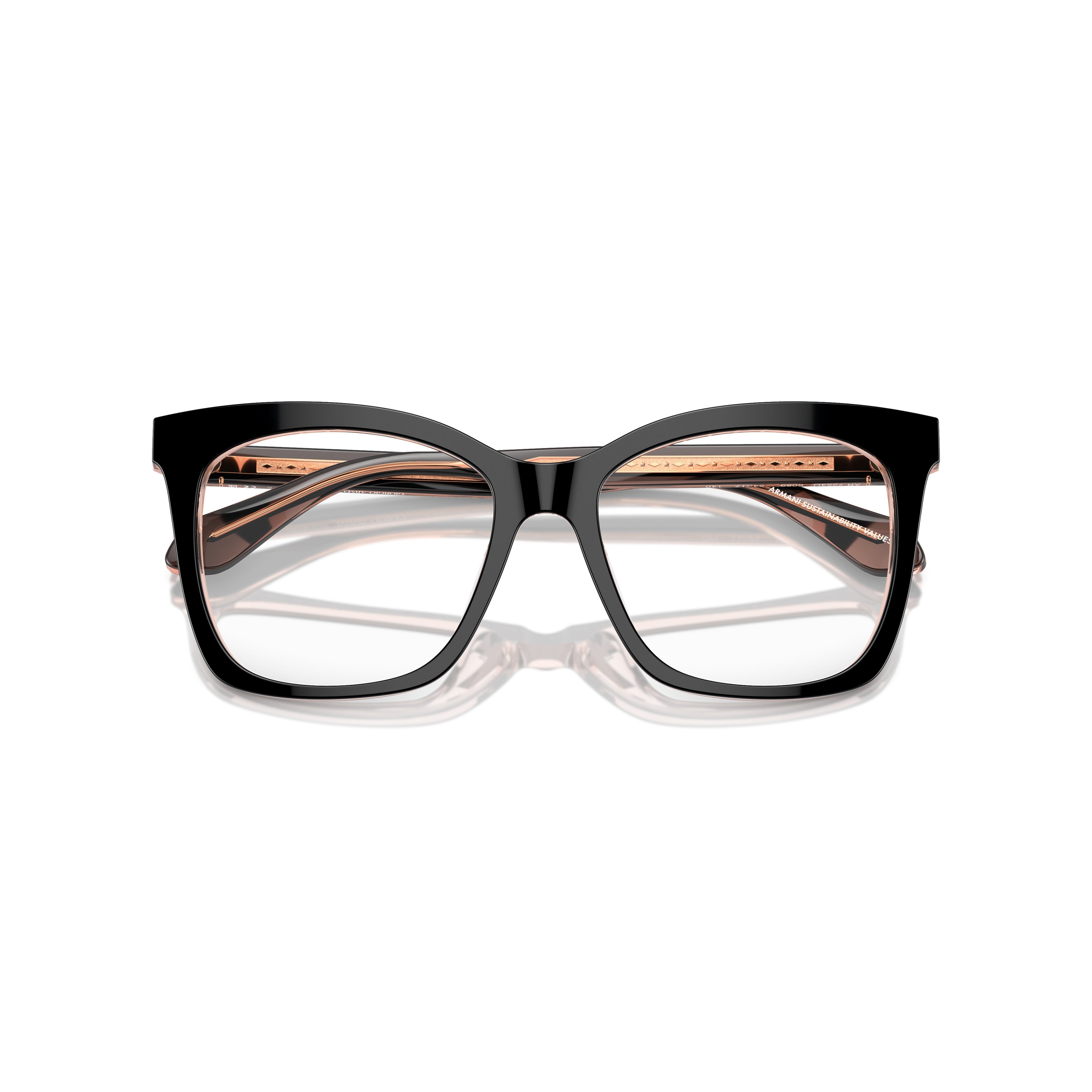 0ar7254u Bold Oversized Square Frame Eyeglasses with Contrasting Inner Arms