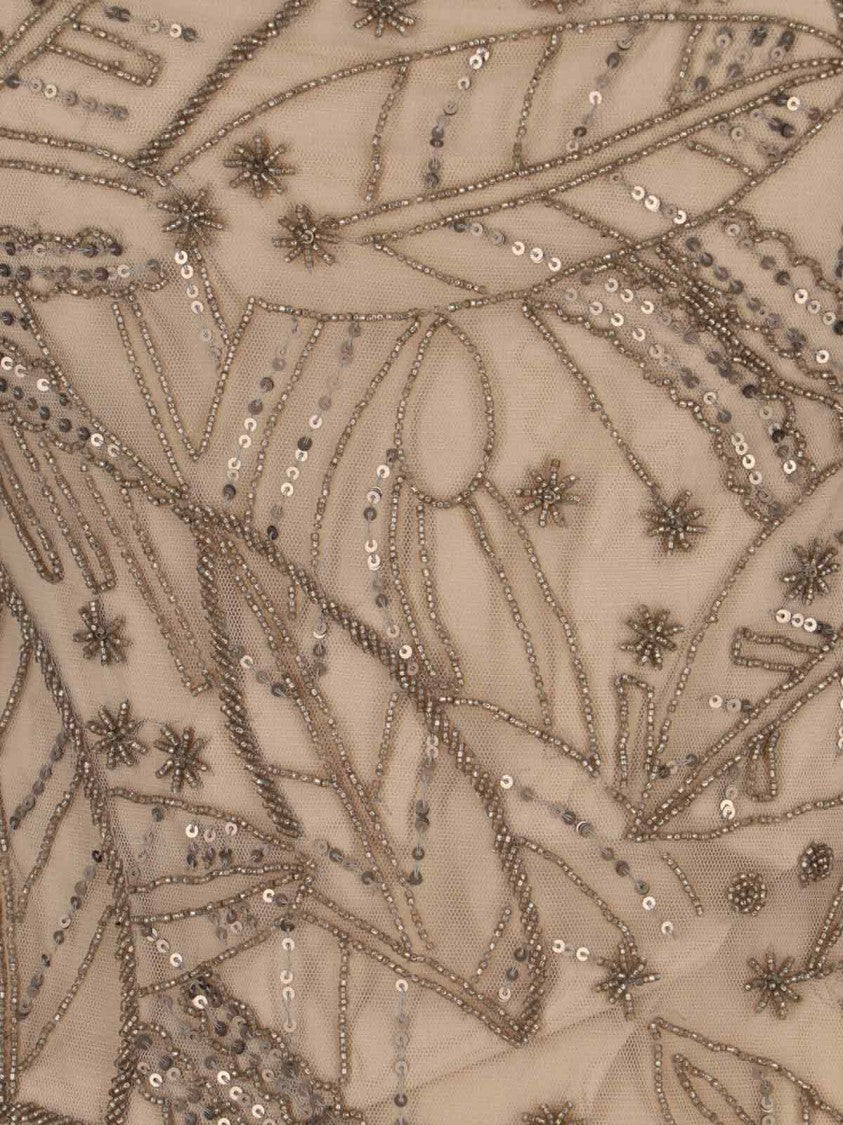 Beaded Net Dress – Brown