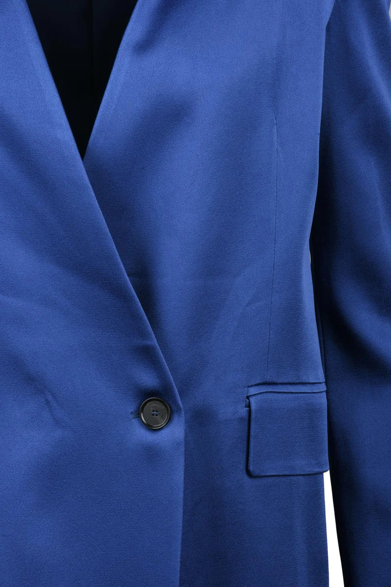 Satin Blazer Jacket - Royal Blue