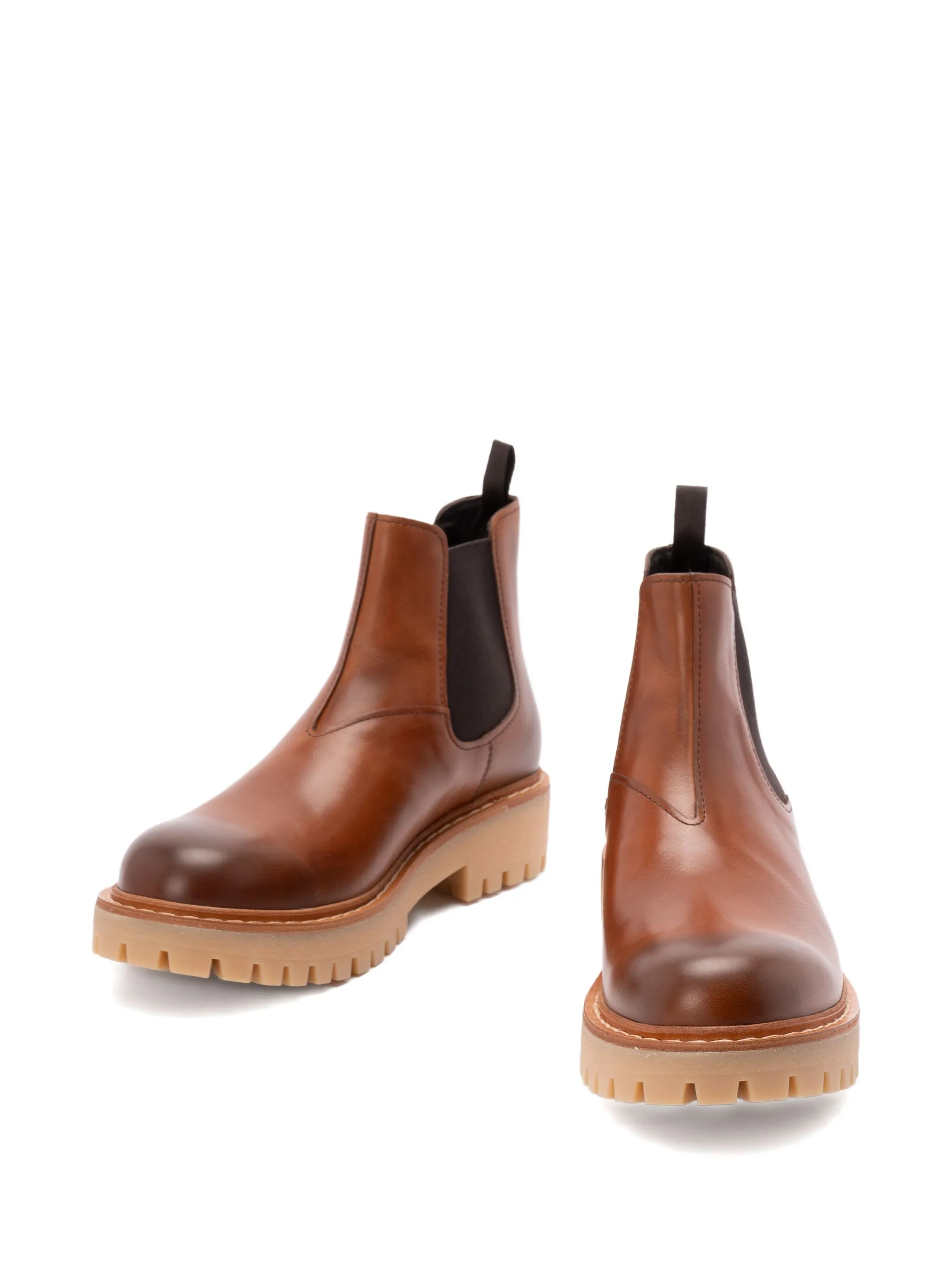 Rich Brown Tronchetti Polished Leather Boots