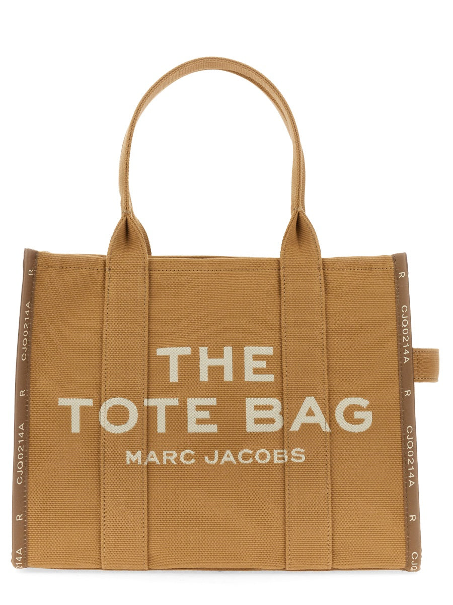 Large Jacquard Cotton Blend Logo Tote Bag