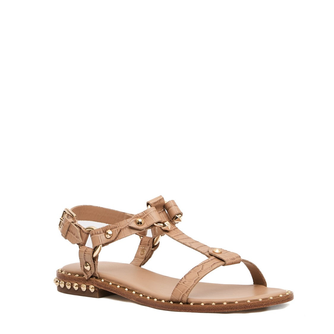 Low Coconut Sandal Beige With Studs