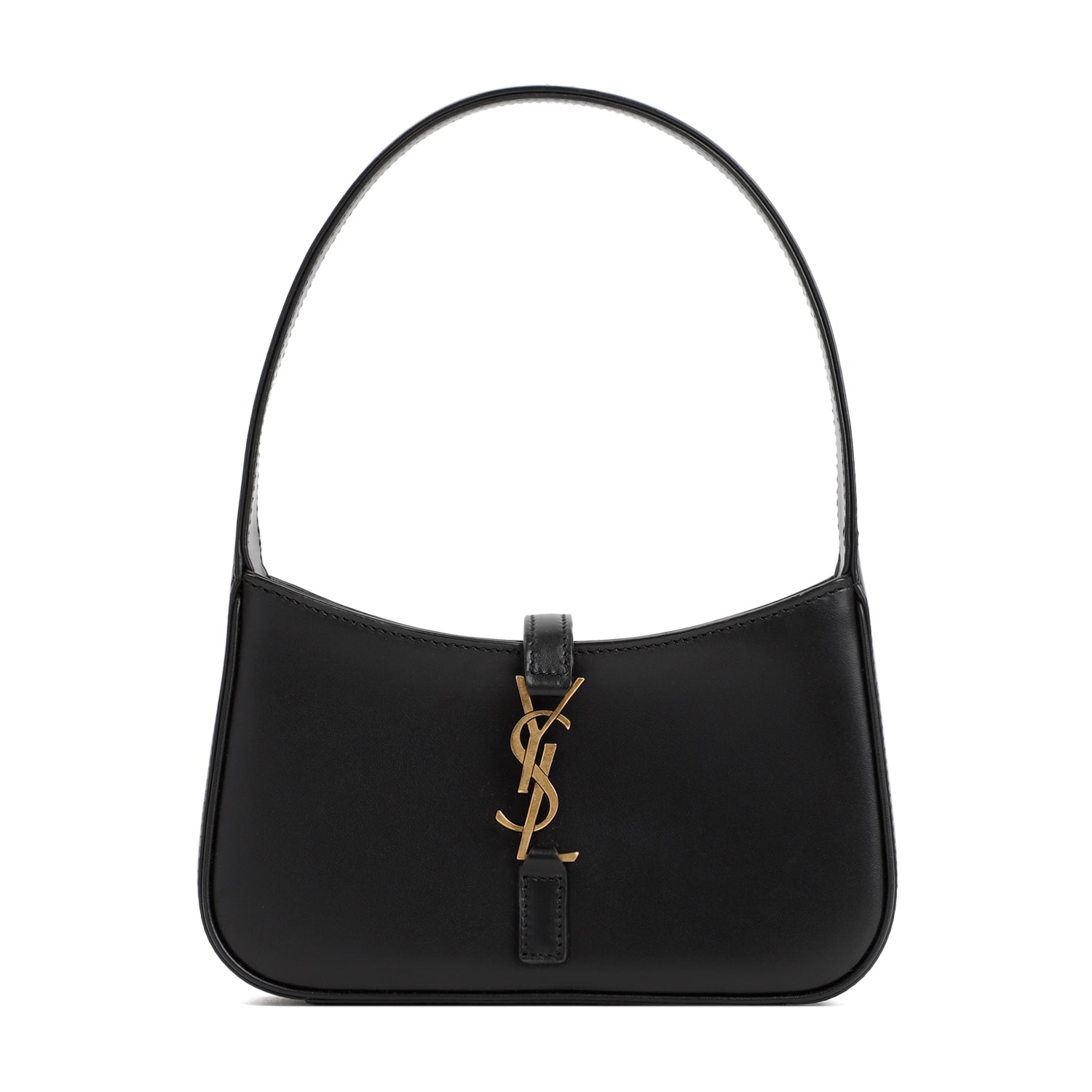 Black Leather Hobo Mini Bag