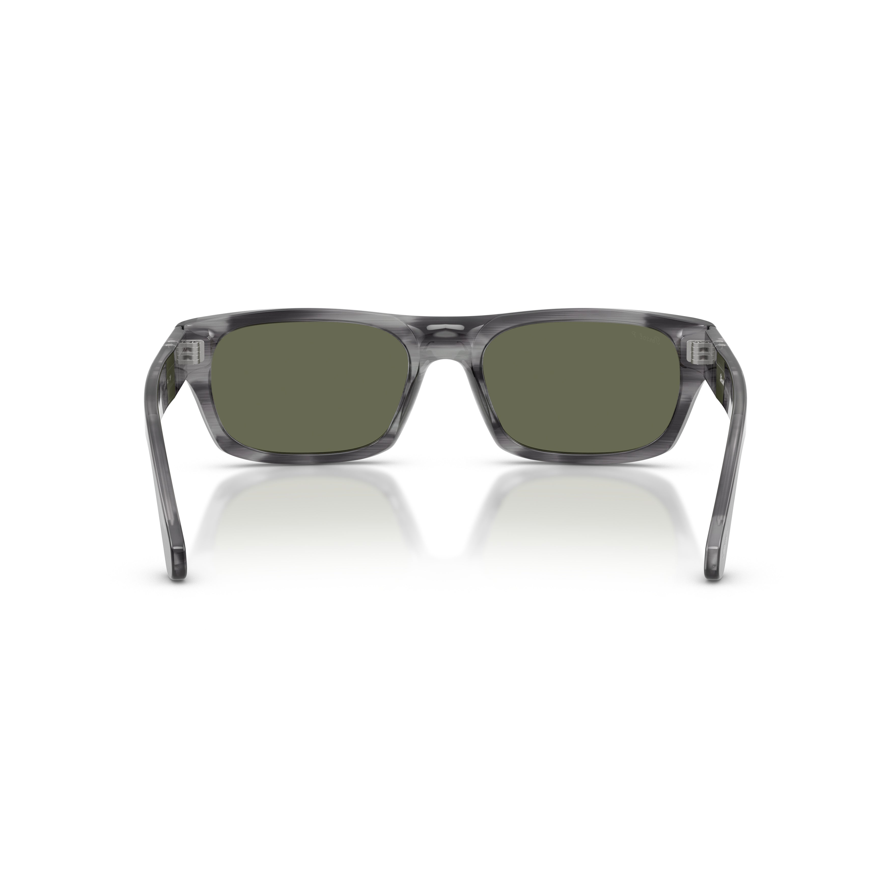 0po3398s Rectangular Grey Acetate Sunglasses with Dark Lenses
