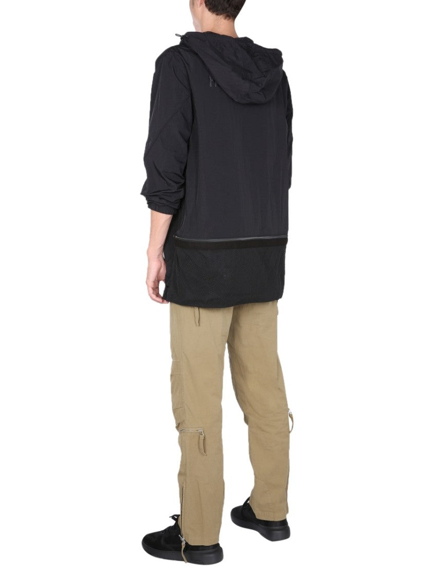 Black Lightweight Nylon Windbreaker