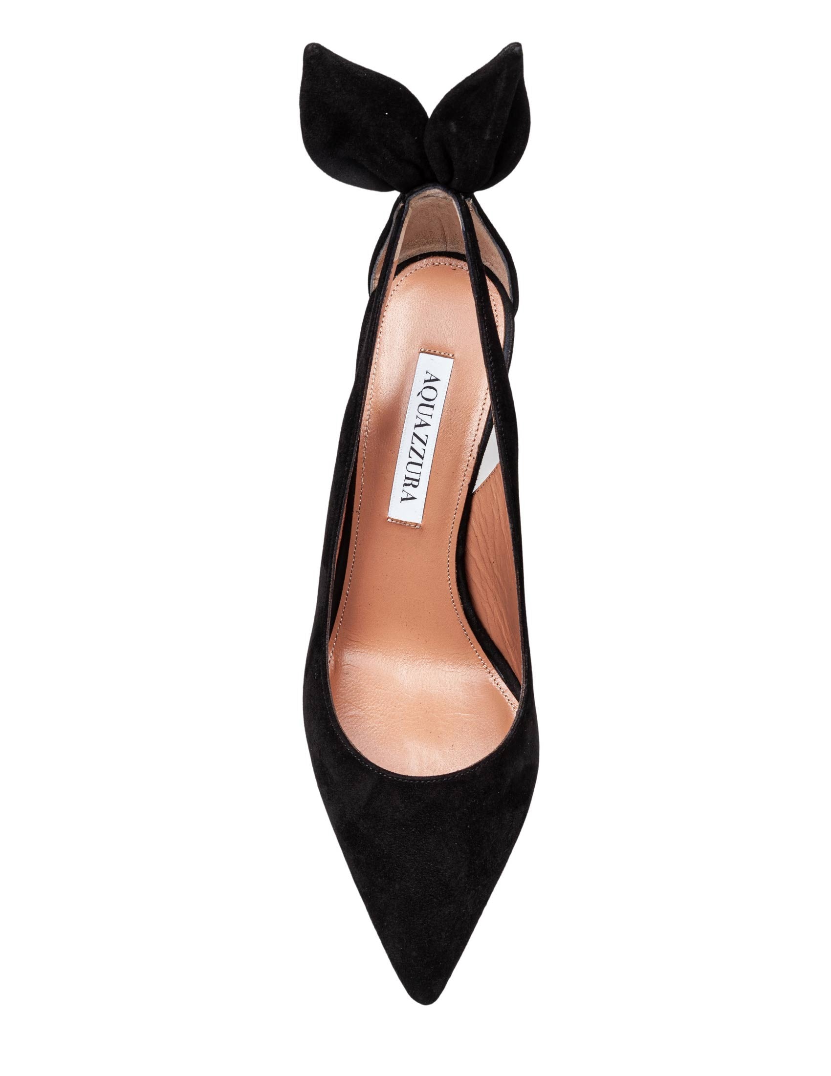 Black Suede Bow Tie 85 Pump