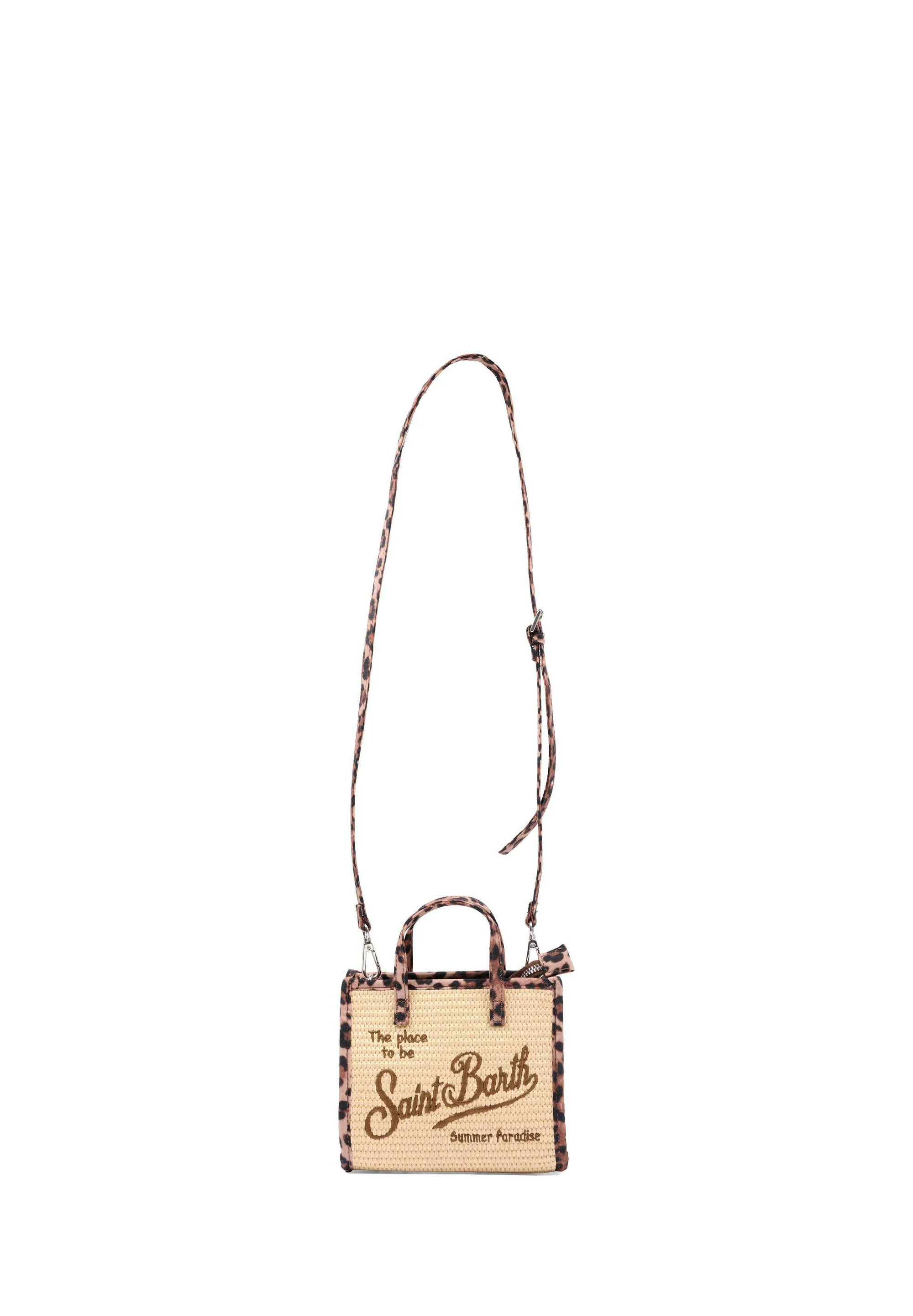 Leopard Print Vivian Straw Bag
