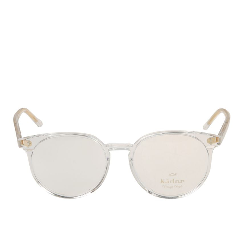 Jane-53 Transparent Frame Eyeglasses with Golden Tint Temples