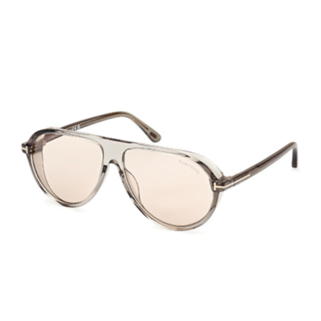 Translucent Acetate Aviator Sunglasses with Metal Detail