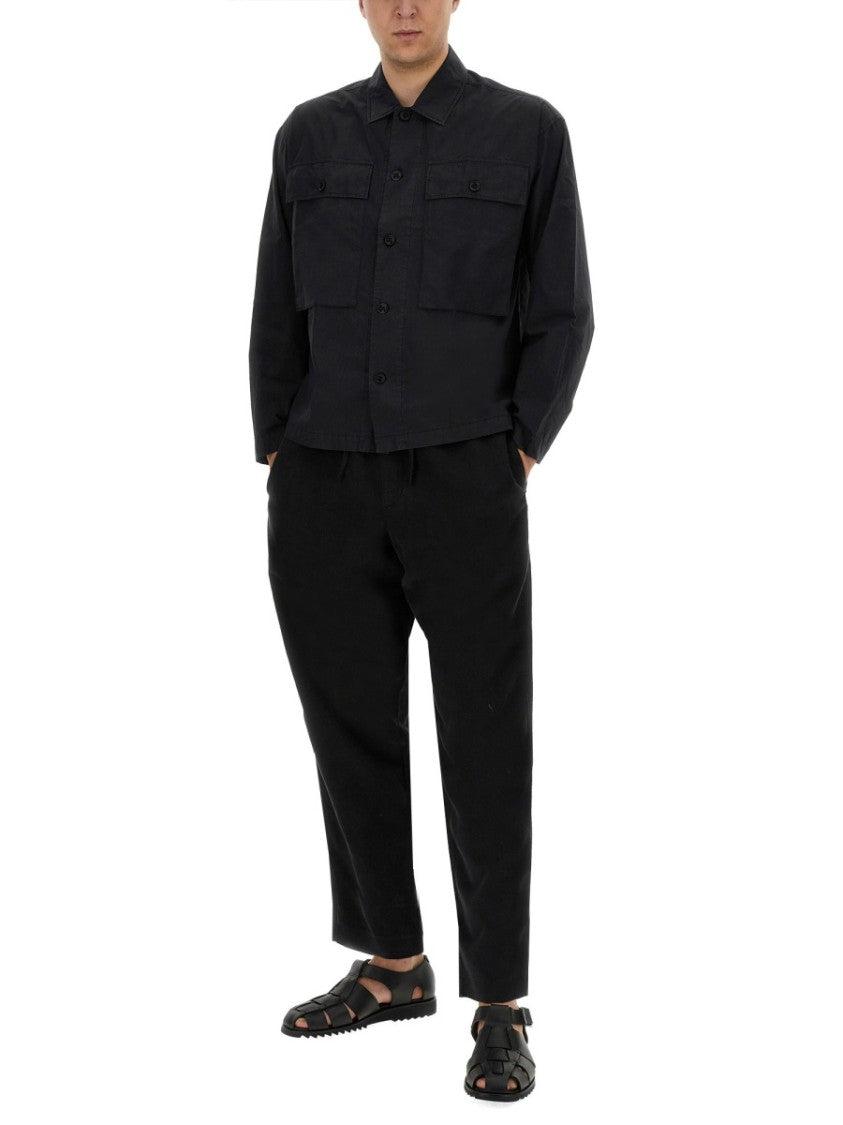Black Military-Style Shirt