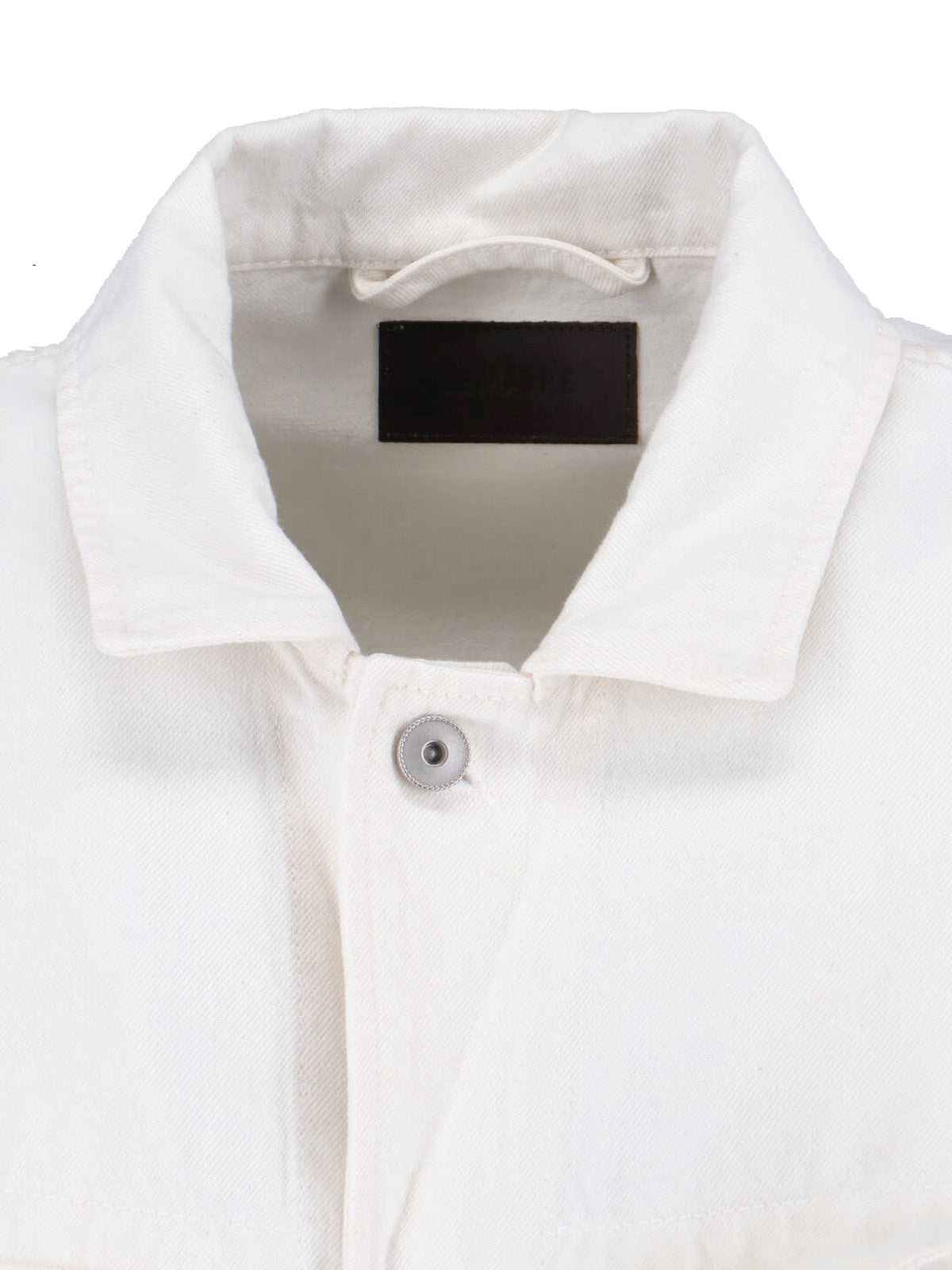 White Cropped Trucker Cotton Jacket
