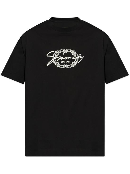 Short-Sleeve Black T-Shirt with Bold Graphic Logo
