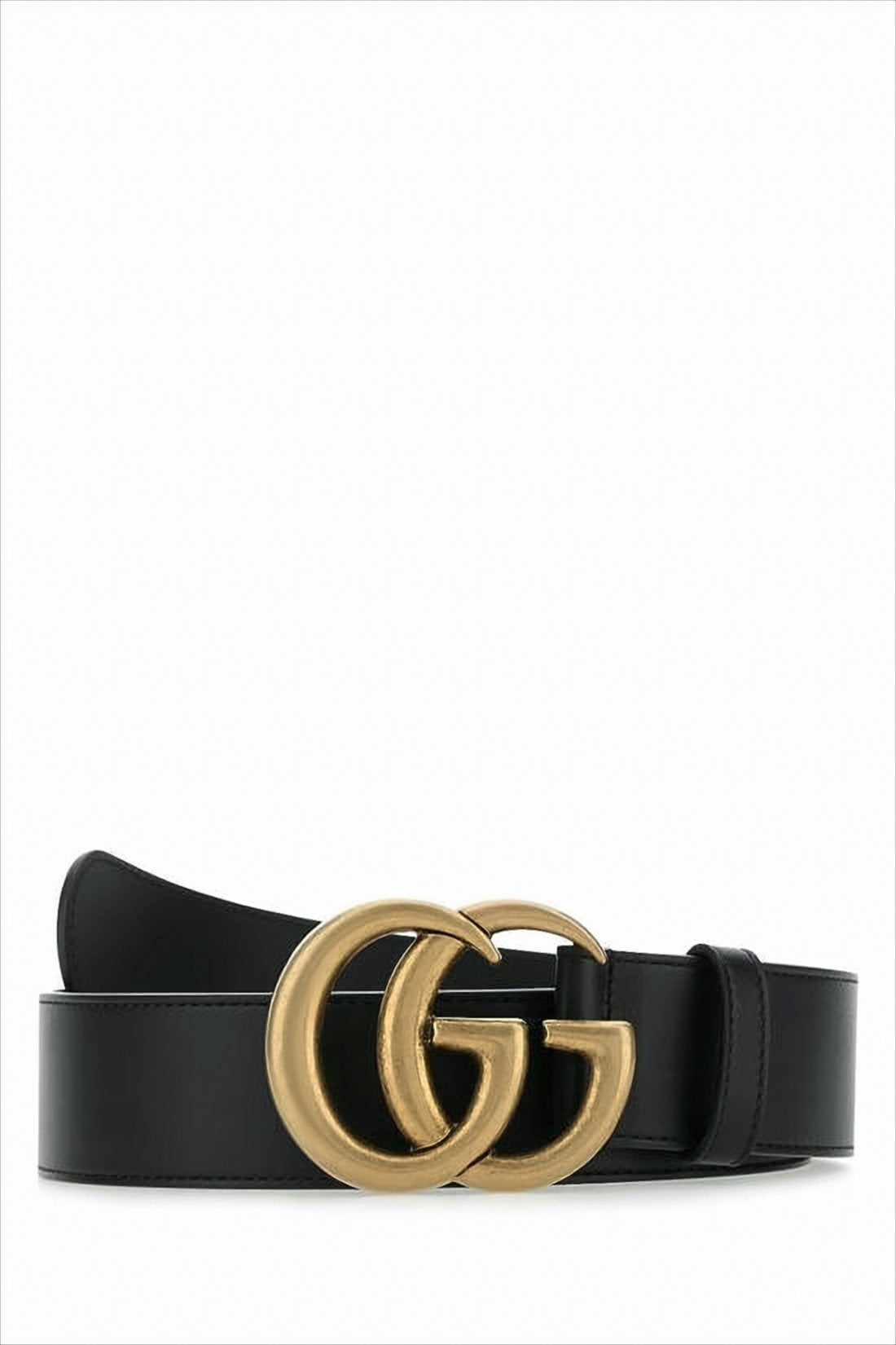 Double G Buckle Black Leather Gucci Belt
