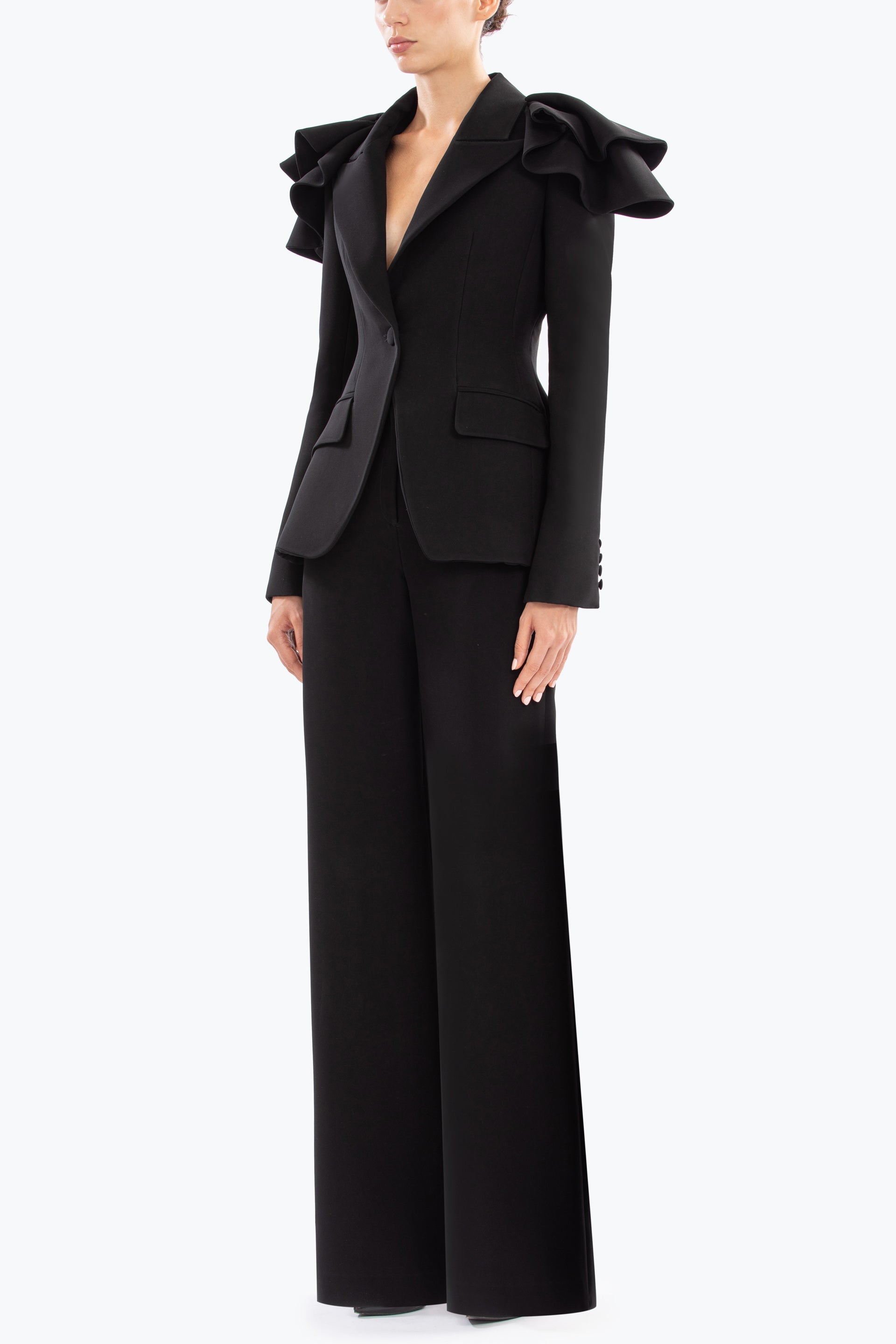 Ruffled Tailored Jacket