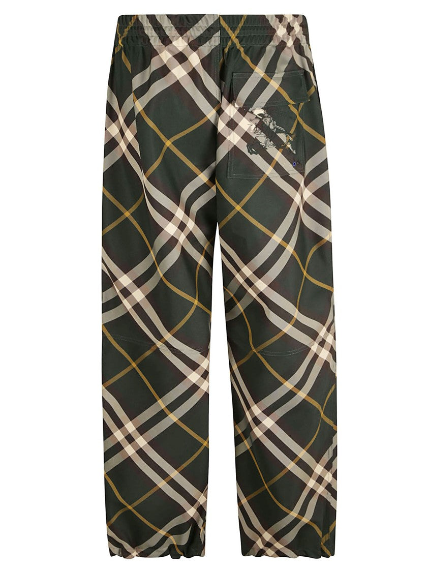 Plaid Trousers With Comfort Elastic Waistband