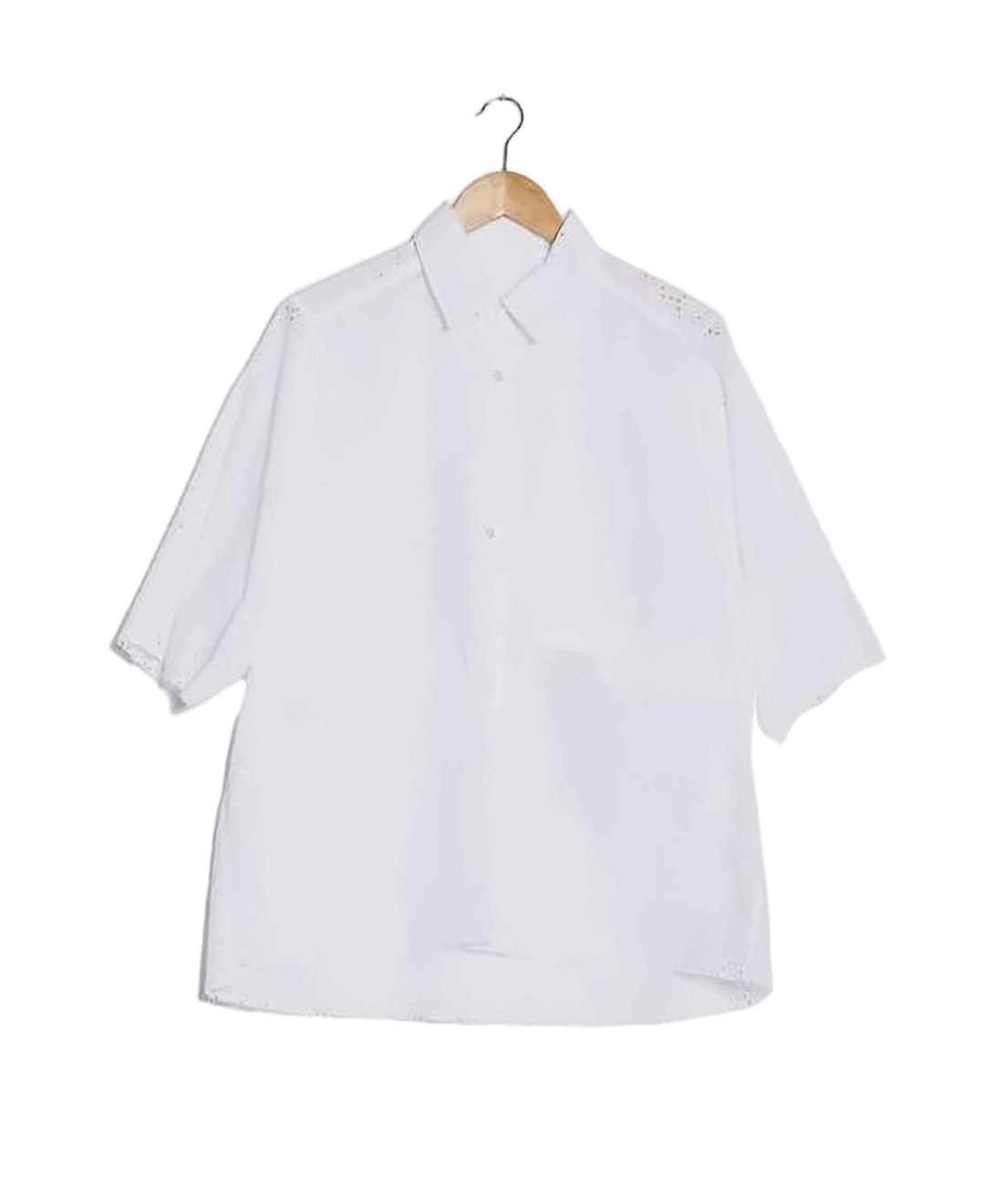 Eyelet Lace Short-Sleeved Shirt