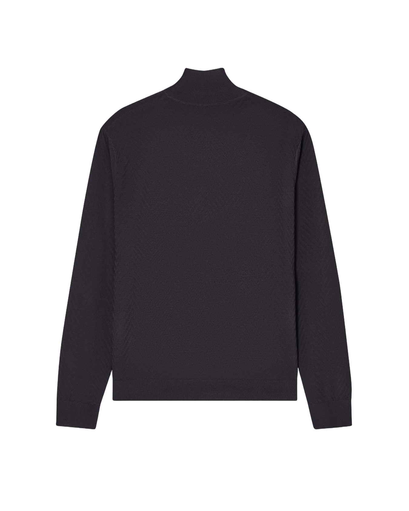 Chevron Stitch Pullover With Full Zip Closure