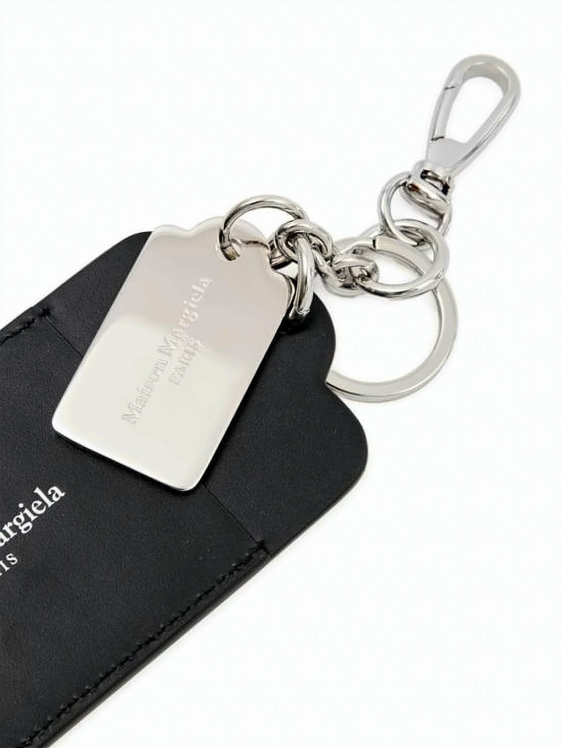 Rectangular Black Leather Keyring
